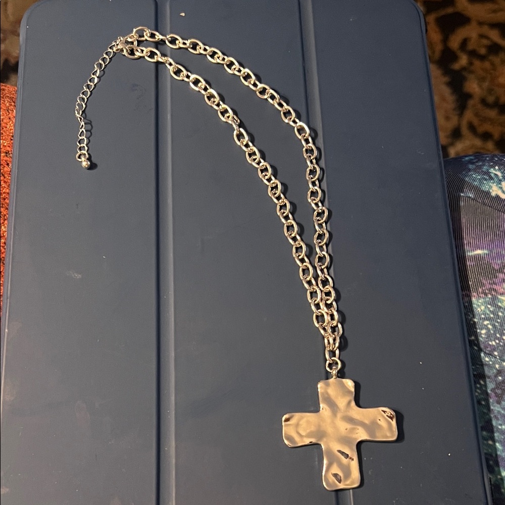 Silver Cross Pendant Necklace - Women Jewelry